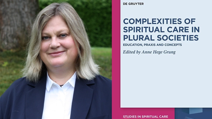 Anne Hege Grung and the book "Complexities of Spiritual Care in Plural Societies". Photo